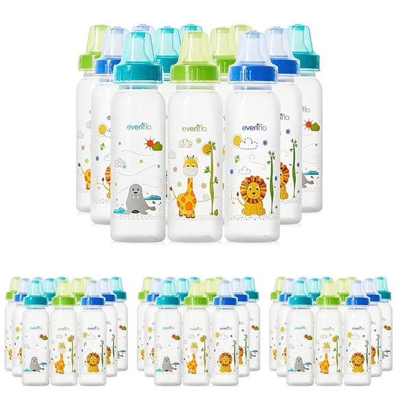 Biberón Evenflo Feeding Classic Prints 8 oz Paquete de 48
