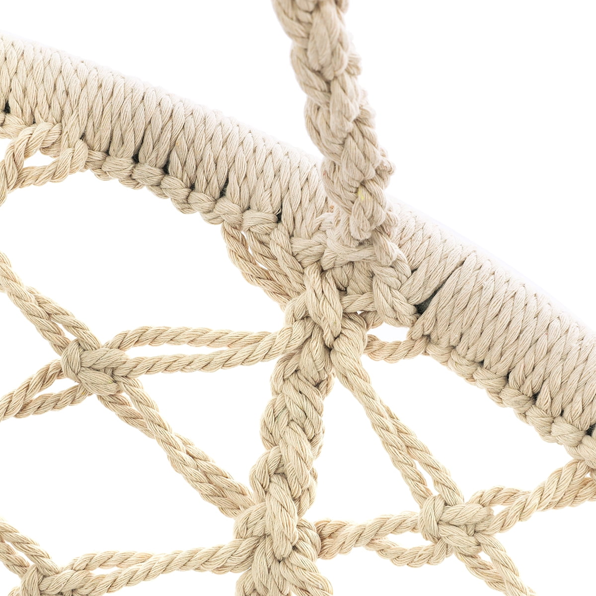 Garpans Hammock Chair Macrame Swing Chair Handmade Knitted Hanging Cotton Rope Chair for Indoor/Outdoor Home Patio Deck Yard Garden Reading Leisure Beige