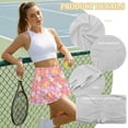 thumbnail image 5 of SEANATIVE Women Tennis Skort with 2 Inner Pockets Stretch Pleated Tennis Skirts High Waist Casual Golf Workout Pickleball Skirt with Built-in Shorts, L, Bunny Easter Egg Carrot Flower Pink, 5 of 7