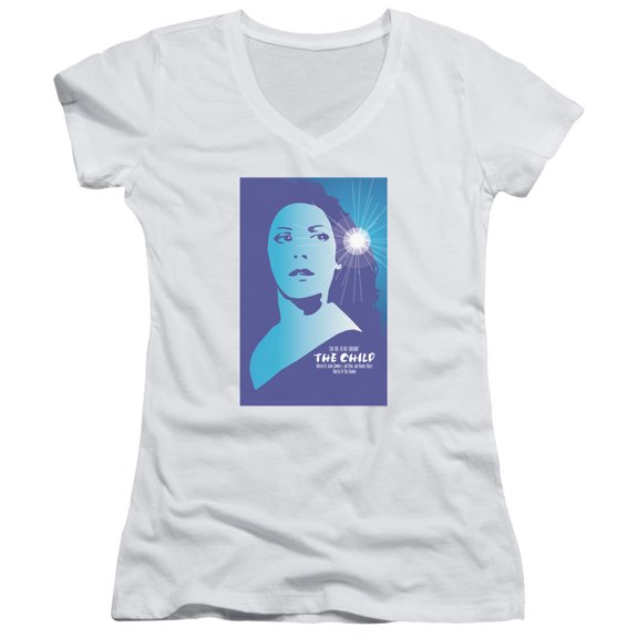 Star Trek Tng Season 2 Episode 1 Junior Women's V-Neck T-Shirt White