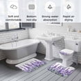 thumbnail image 6 of Purple Flower Bathroom Rugs Set Welcome Spring Lavender Floral Garden Watercolor Non Slip Absorbent Soft Bath Mats 3 Piece Set with Bathroom Rug, U-Shaped Floor Mat, Toilet Seat Cover Small Size, 6 of 9
