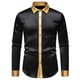 thumbnail image 2 of Blusa y camisa de manga larga con cuello vuelto para hombre, blusa informal de moda con botones y retazos, blusa de manga larga con cuello vuelto, blusa de poliéster para hombre, 2 of 6
