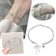 thumbnail image 3 of DHliIQQ Silver Metal Breaclet with Bow & Small Bell Charm Adjustable Jewelry, 3 of 7