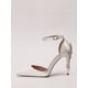 thumbnail image 3 of opean And American Style Luxurious & Women's Shoes, Stiletto High Heels With Metal Flower Decoration, Pointed Toe Satin Ankle Strap Sandals, L, 3 of 4