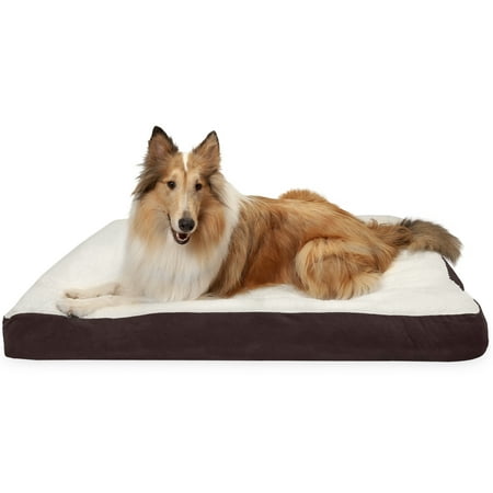 UPC: 0815181024871 | FurHaven Pet Products Faux Sheepskin & Suede Deluxe Pillow Pet Bed for Dogs & Cats – Espresso  Extra Large