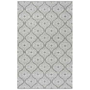 SAFAVIEH Montauk Garland Geometric Area Rug, Charcoal/Ivory, 5' x 8'