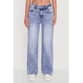 thumbnail image 4 of Women's Acid Wash Mid Rise Straight Leg Jeans, 4 of 5