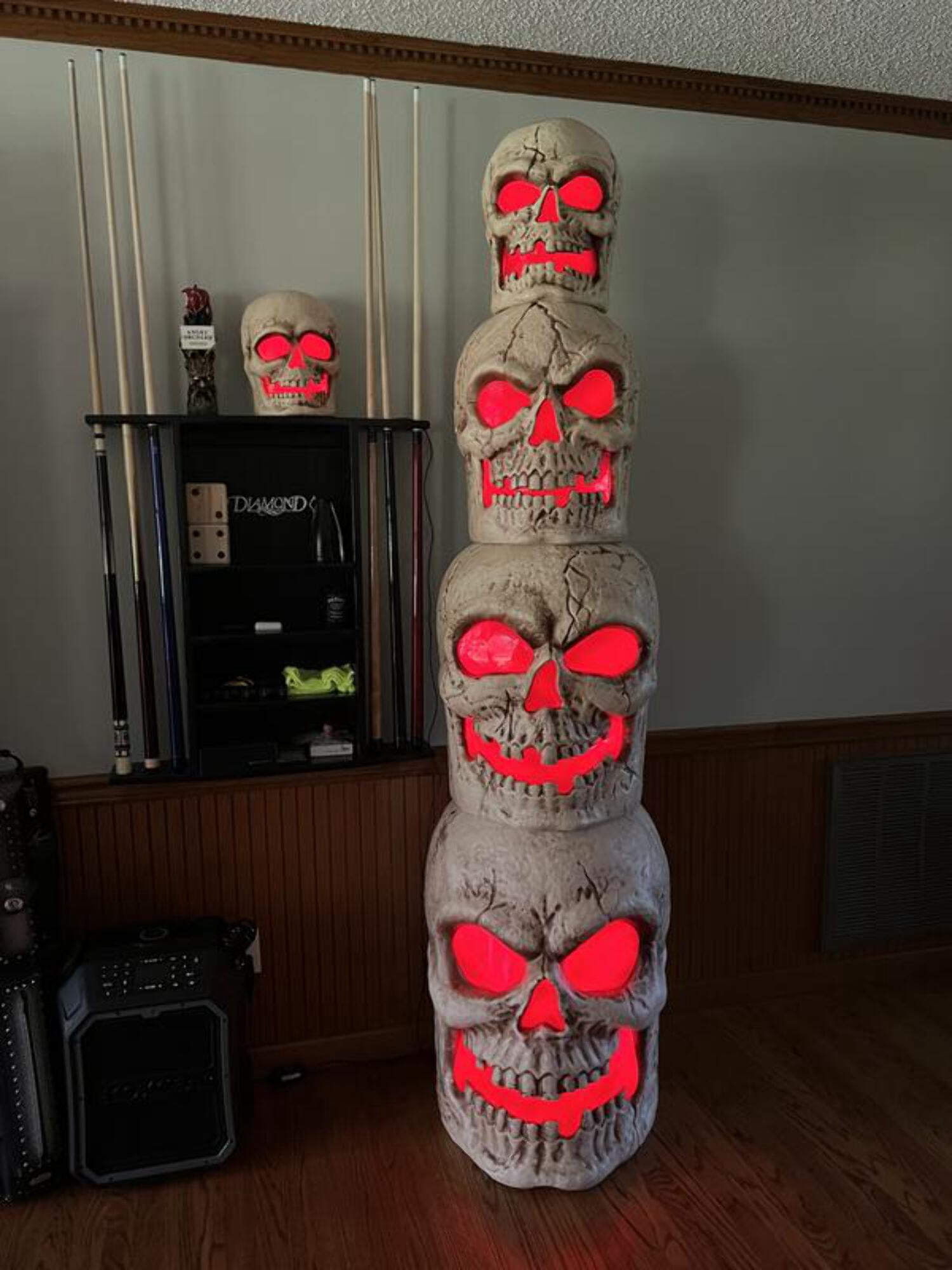 Home Accents Holiday 8 ft. H Giant Sized LED Skull Stack