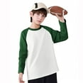 thumbnail image 4 of Boys Girls Raglan Long Sleeve T Shirts Casual Loose Crewneck Color Block Tee Tops Kids Cute Fall Blouses 2-15 Years, 4 of 6