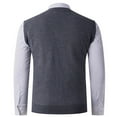 thumbnail image 4 of gbyLJF Men's Sweater Casual V Neck Sleeveless Sweater Slim Fit Knitted Pullover Diamond-shaped Texture Sweaters, 4 of 5