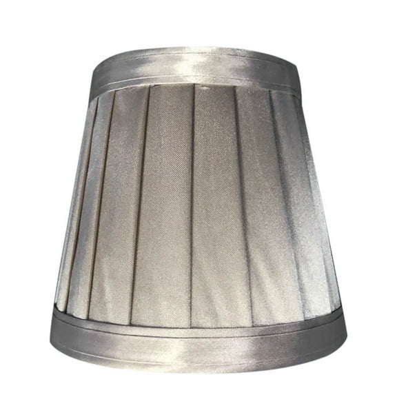 MSJUHEG Lamp Shades Candle Warmer Lamp Vintage Fabric Pleated Lampshade Table Desk Bed Lamp Cover Holder Chandelier Lamps For Nightstand Silver