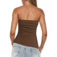 thumbnail image 2 of Women's Strapless Tube Top Stretchy Summer Casual Sleeveless Shirt Coffee L, 2 of 6