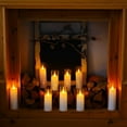 thumbnail image 5 of Decorative Flameless Candles, Battery Operated Candles with Remote & Timer, Flickering Led Pillar Candles, Plexiglass, Grey, Pack of 9, D2.2 xH 5" 6" 7", 5 of 7