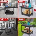thumbnail image 6 of Heavy Duty Plastic Utility Cart, 550-lb Utility Service Cart, Work Cart Tub Storage W/Deep Shelves and Swivel Wheels, 2 Tier Service Cart for Warehouse,Garage, Cleaning, 6 of 7