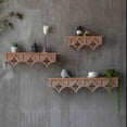 thumbnail image 3 of Retro Solid Wood Wall Shelves, Wall-Mounted Floating Shelves for Decorations, Vintage-Style, for Living Room, Bedroom, Office, Decorative Wall Display Shelf, 3 of 8