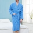 thumbnail image 1 of WREESH Homme Uni Décontracté Extra Long Serviette Matériau Absorbe Poche d'Eau Gimp Robe de Nuit Peignoir, 1 of 7