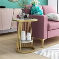 thumbnail image 5 of Furniture of America Amador Metal 1-Shelf Side Table in Gold and White, 5 of 9