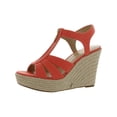 thumbnail image 1 of MICHAEL Michael Kors Womens Berkley Canvas Wedge Sandals Pink 7 Medium (B,M), 1 of 5