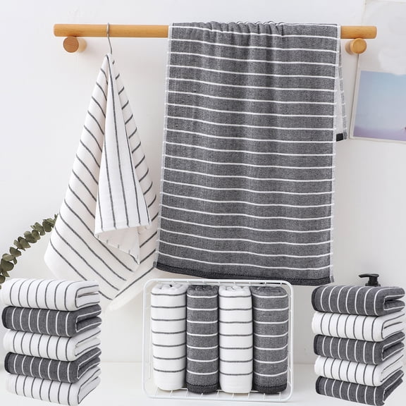 FEOLGEHLY 5 Pcs Solid Color Hand Towel Set, 100% Cotton Face Towels for Bathroom Kitchen Hotel Gym Travel and Spa, Soft and Absorbent, Light Weight, Quicker to Dry, White Gray