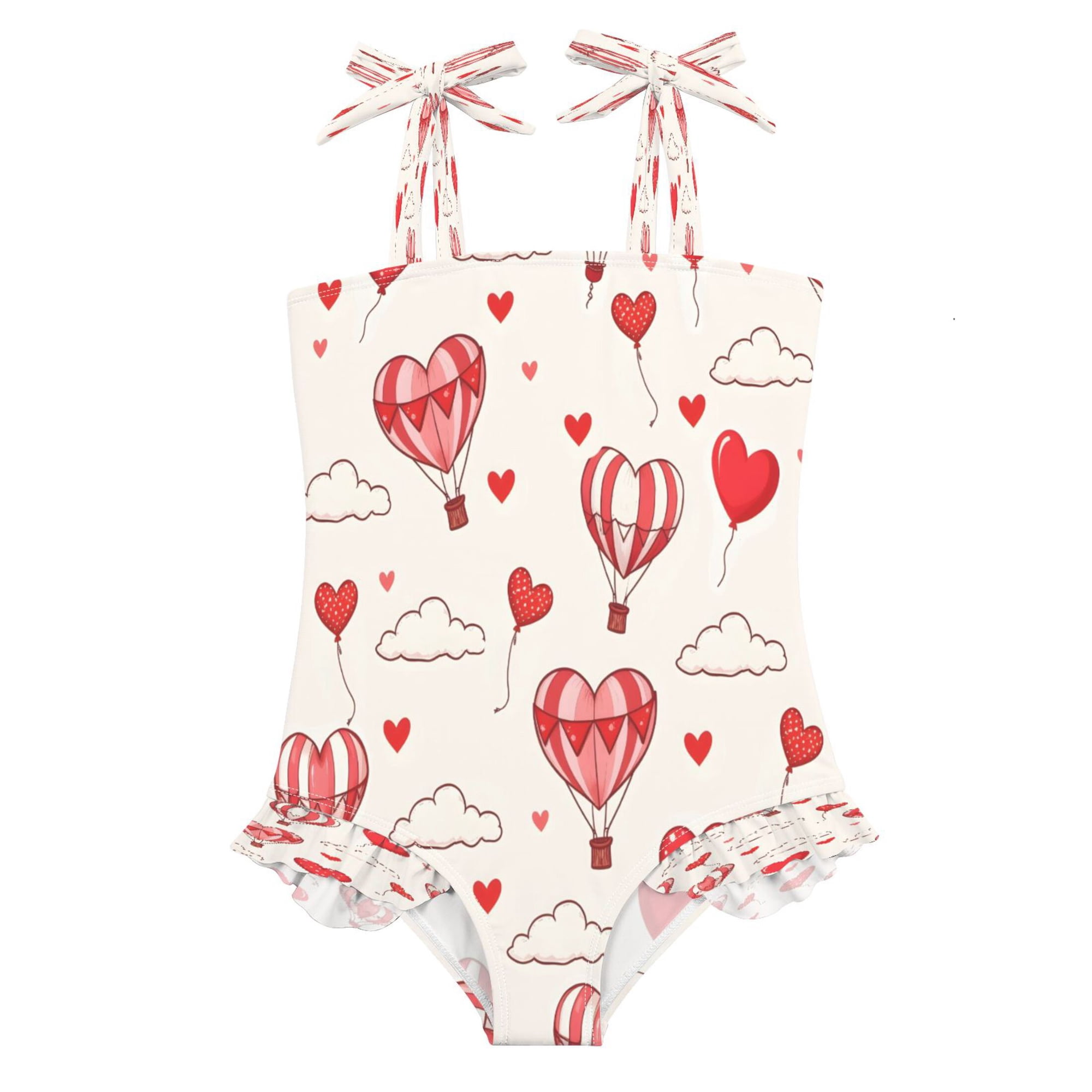 BZSMCE Swimsuit One Piece swimwear Love Balloon Pattern of Pattern