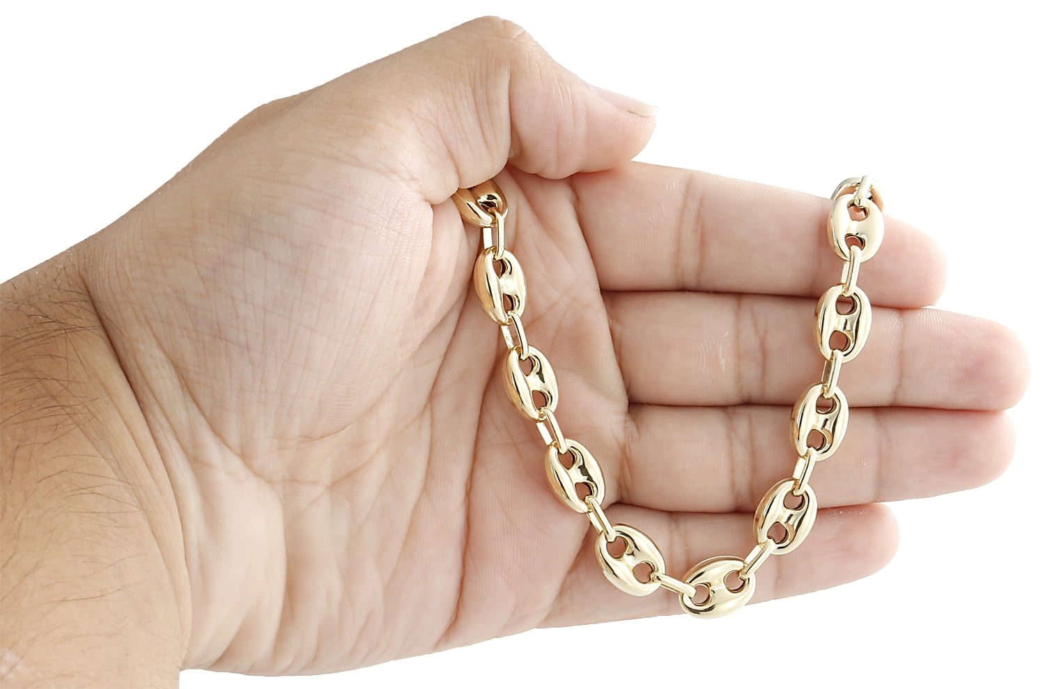 Real 10K Yellow Gold 3D Hollow Puff 