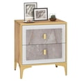 thumbnail image 1 of Costway 1 PCS Nightstand with Storage Faux Marble Surface Accent Table with 2 Pull-out Drawers, 1 of 10
