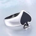thumbnail image 3 of PAMTIER Men's and Women's Stainless Steel Classic Simple Everyday Wear Spades Ring Silver Size 10, 3 of 6