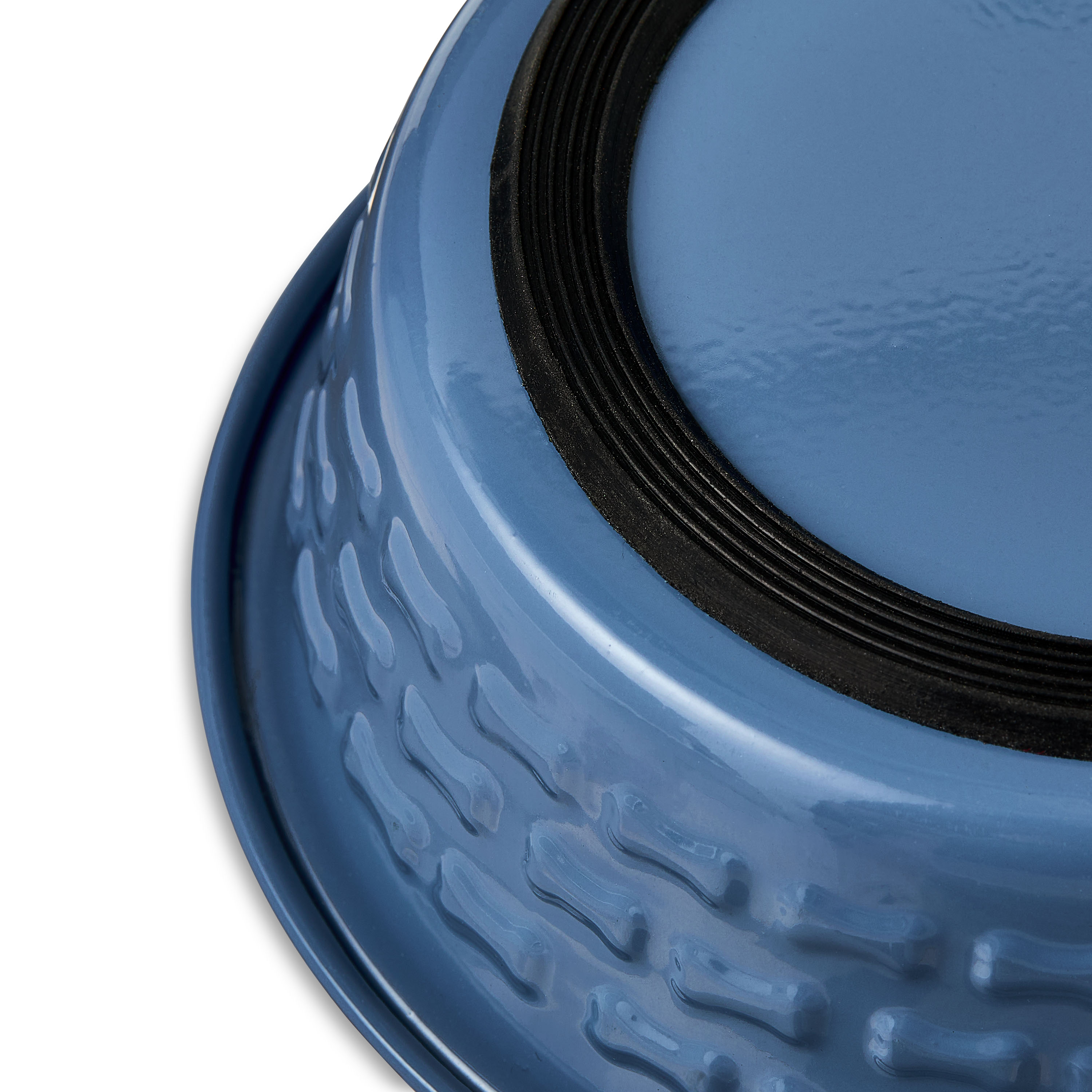 Vibrant Life Small Stainless Steel Embossed Dog Bowl, Blue Bones