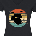 thumbnail image 4 of Inktastic Drum Set Retro Drummer Sunset Women's V-Neck T-Shirt, 4 of 5