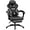Fabric Black, variant on Dowinx Gaming Chair with Footrest - Adult Gamer Chair, Massage Feature, PU Material, 200lbs (Red)