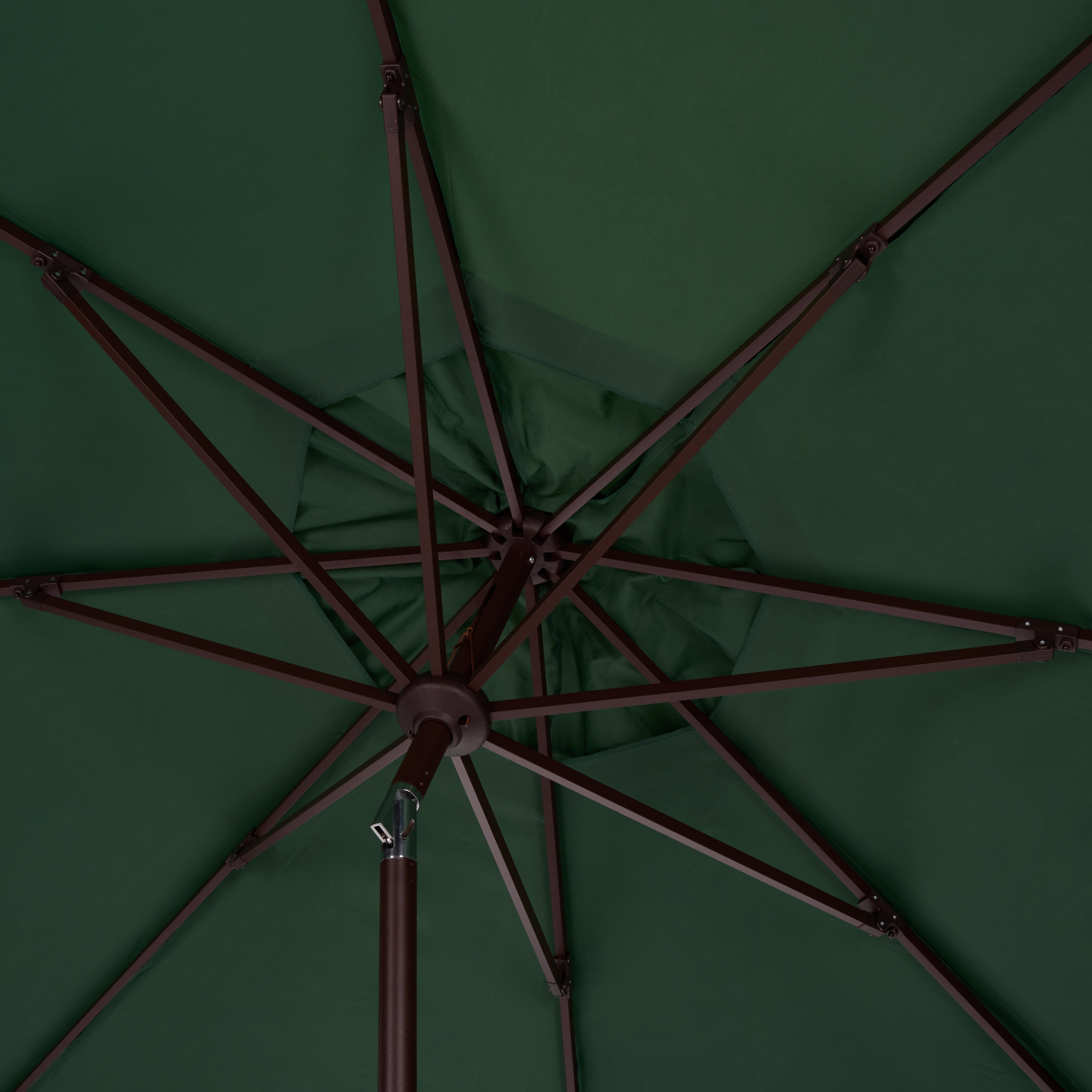 Safavieh Outdoor Valance 11ft Crank Patio Umbrella, Hunter Green/White