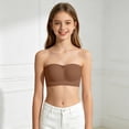 thumbnail image 2 of shoper Girls Strapless Bandeau Bra, Seamless Girls Training Bras for Teens, Sports Tube Top Bra 13-18 Age Coffee, 2 of 9