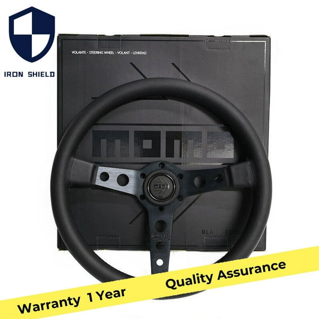 MOMO Édition Noire Volant de Sport en Daim 350mm/14 Pouces MOD07