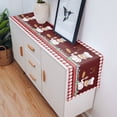 thumbnail image 5 of Table Runner Dresser Scarves 48 Inch Long, Red Retro Chef with Folk Cooking Food Linen Dining Table Runners Buffalo Plaid Frame Tabletop Scarf for Wedding Holiday Party Kitchen, 5 of 7