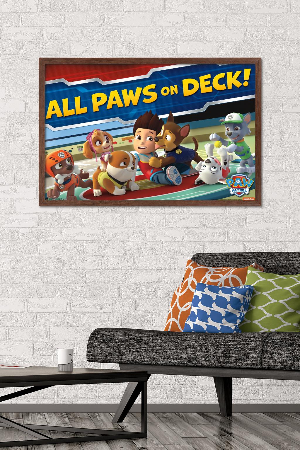 Nickelodeon Paw Patrol - On Deck Wall Poster, 22.375" x 34", Framed