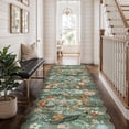 thumbnail image 6 of Washable 2x8 Hallway Runner Rug: Water-resistant Kitchen Rug Soft Bedroom Carpet Non-slip Indoor Hardwood Floor Mat For Entryway Bathroom Dining Room Boho Decorative Home Decor(2x8  Floral/green), 6 of 8