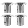 thumbnail image 1 of Shisuyan Heavy Duty Pole Flange Socket Silver 4Pcs 1.97X1.97X1.26 Inch, 1 of 8