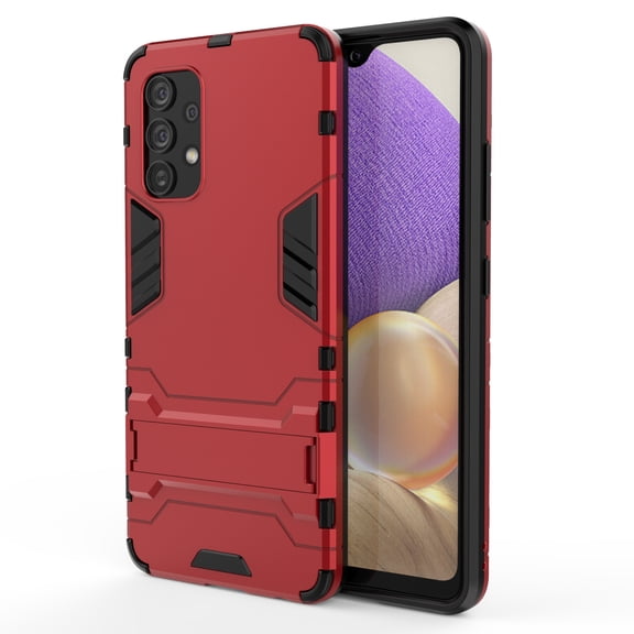 For Samsung Galaxy A32 4G Shockproof Protective Case with Holder(Red)