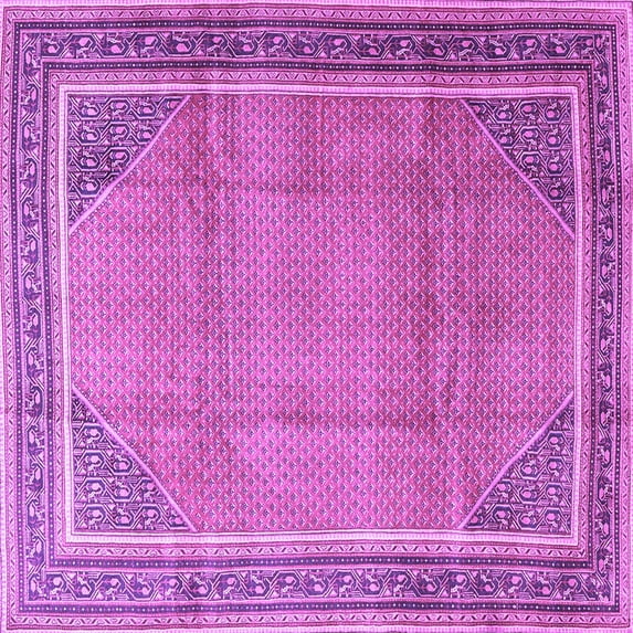 Ahgly Company Indoor Square Persian Purple Traditional Area Rugs, 7' Square