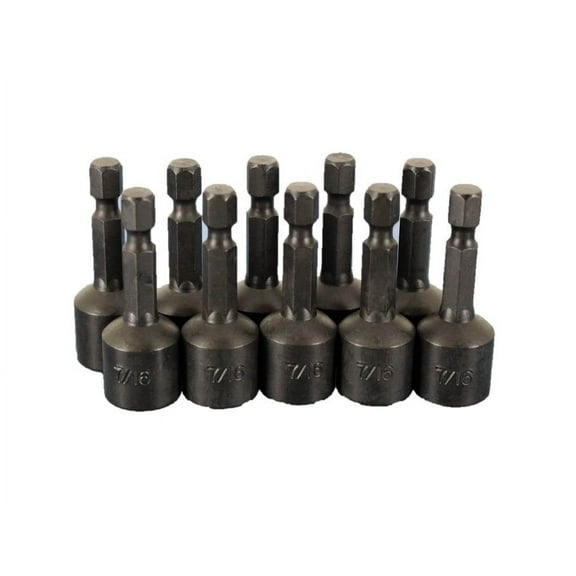 TEMO 10 pc Impact Ready 7/16 Inch (11 mm) Magnetic Nutsetter Set