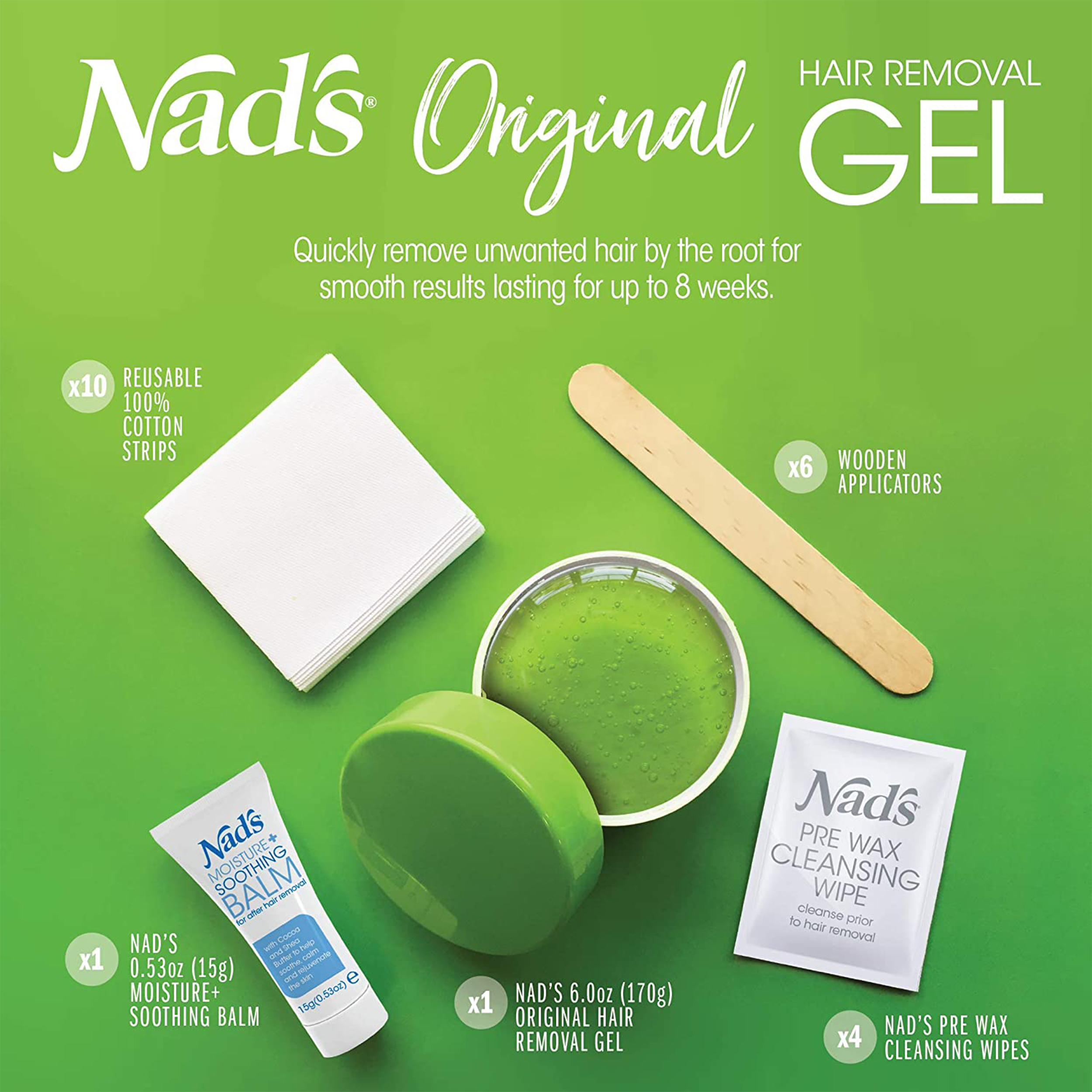 Nad's Natural Hair Removal Gel Wax Kit, 6oz - image 2 of 4