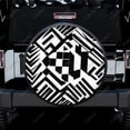 thumbnail image 2 of Black And White Geometric Patterns Polyester Universal Spare Wheel Tire Cover Wheel Covers for Trailer RV SUV Truck Camper, 2 of 5