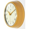thumbnail image 3 of 9.5 in Round Wall Clock, Yellow Finish Case, Glass Lens, Second Hand, Silent Movement, 3 of 7