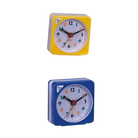 Dualoai 2x Mini Travel Clock Gradient Sound Desk Alarm Clock Snooze Nightlight