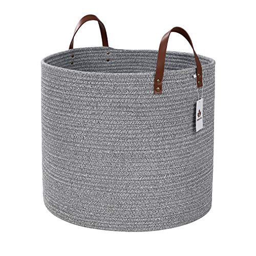 XXL Cotton Rope Basket Hamper Clothes Storage Blankets Toys For Laundry 