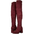 thumbnail image 7 of NINE WEST Womens Blocky2 Over-The-Knee Boot 9.5 Burgundy Suede, 7 of 7