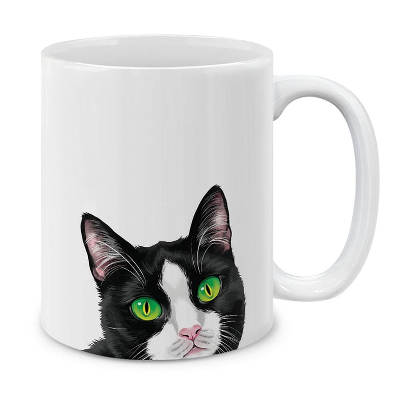 Grey Tabby Cat Mug Novelty Birthday... Funny Tea Hot Cocoa Coffee Cup 