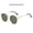 Gold Frame Dark Green Piece, variant on Retro Clip-On Sunglasses for Men and Women - Ellipse Design, Natural Pastoral Style - Ideal for Travel, Outdoor Sports, Driving