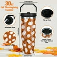 thumbnail image 6 of 30 oz Fall Tumbler with Lid and Straw, Autumn Pumpkin Flip Straw Tumbler Insulated Coffee Travel Mugs Cup Water Bottle Fall Thanksgiving Gifts for Women Girls, 6 of 6
