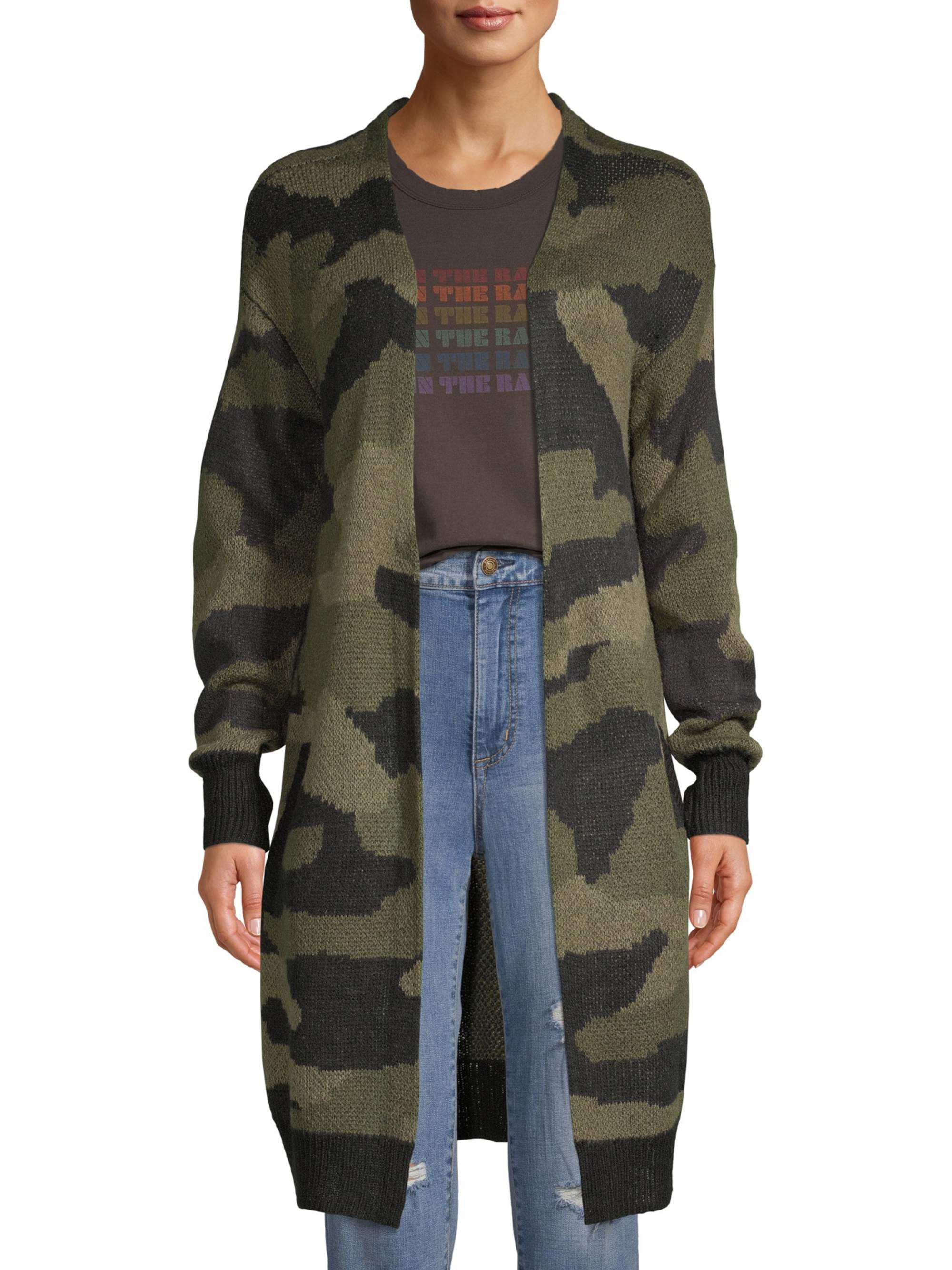 long camo cardigan